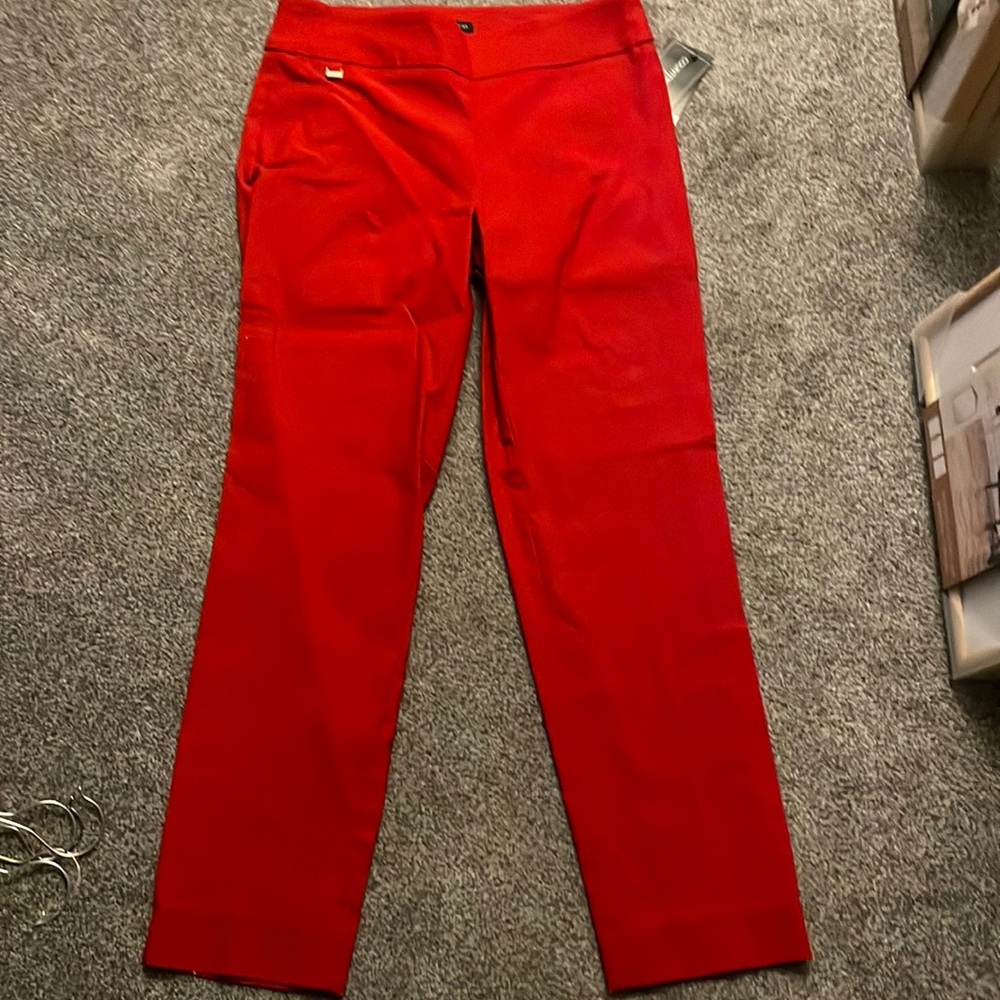 Red work pants, stretchy and mid rise waist. Counterparts brand size 8
